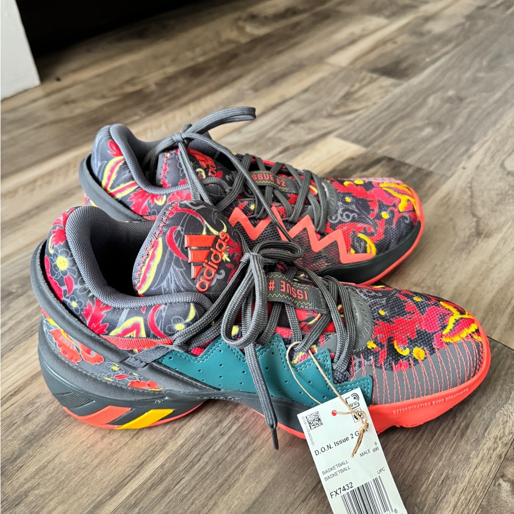 I am selling Donovan Mitchell shoes from 2021. Multi color Nikes!